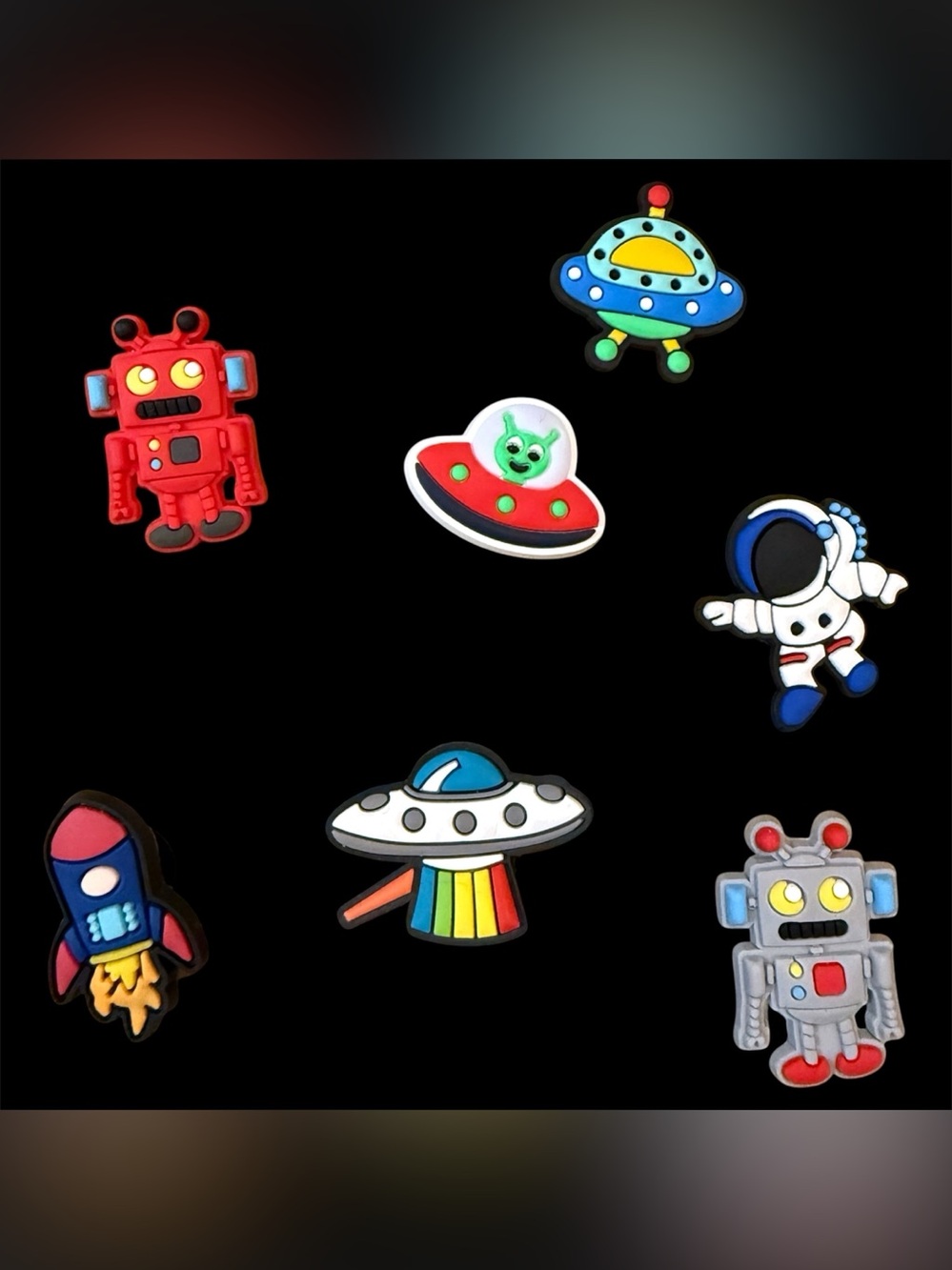 OUTER SPACE Jibbitz Robots Astronaut Space Ships Rocket Flying Saucer